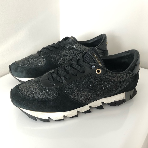 Dolce & Gabbana glittered black suede sneakers - Picture 4 of 6